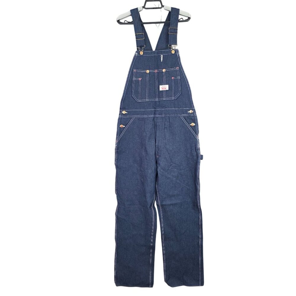 Mens Round House Blue Denim Overalls Made In USA 100% Cotton Workwear Size 32X32